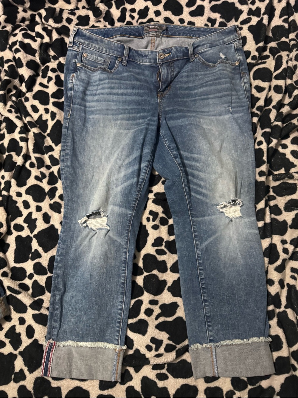 Torrid Womens Denim Jeans crop boyfriend size 14